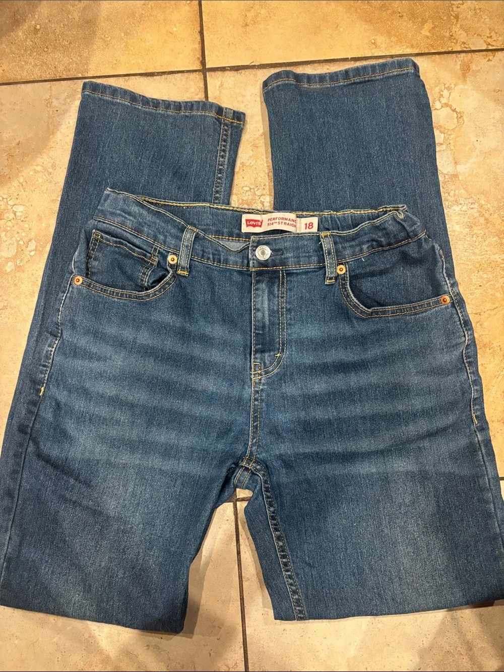 Levi's 514 women  Medium Blue Straight-Leg Jeans size size W-29 L-31 adjustable